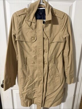 Tommy Hilfiger Khaki Coat with Navy Lining